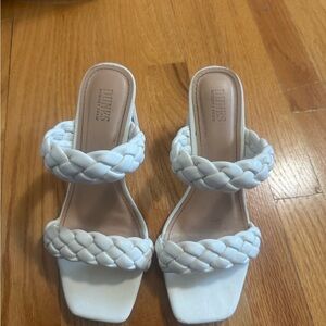 Women's White Braided Sandals